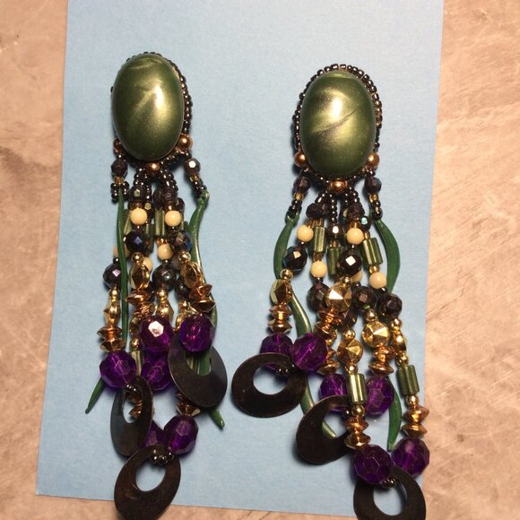 Totally Tubular Treasures from the 80s! Big Bold Fab Earrings Vintage Retro Gem - Picture 3 of 5
